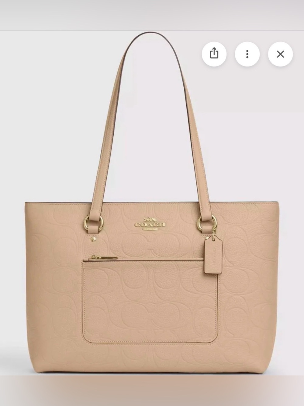 🧡Coach NWT Oat Embossed Pebble Leather Station Tote Bag with Gold Hardware